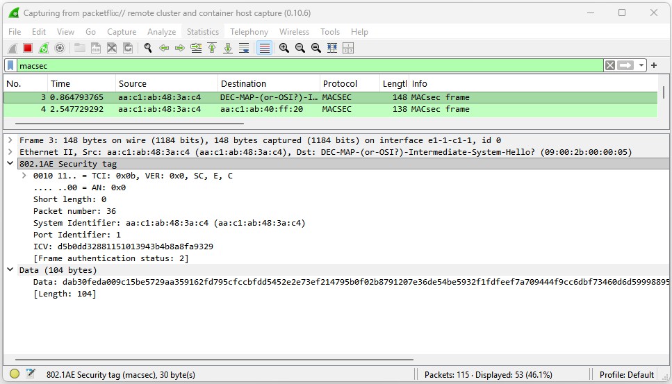 Fig. 5 - MACsec capture